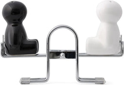 Balvi peper- en zoutset Wipwap - Zwart-Wit / 11 x 15 x 4,4 cm / Keramiek
