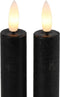Countryfield LED dinerkaarsen - 15 cm - afstandsbediening - zwart (2 stuks)