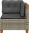 vidaXL - Tuinhoekbank - met - kussens - poly - rattan - grijs
