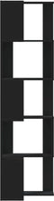 vidaXL - Boekenkast - 5-laags - hoek - 50x50x179 - cm - bewerkt - hout - zwart