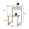 Coast Bijzettafel 2-Laags - Marmerlook Gouden Frame - 50 x 50 x 61 cm - Wit/Goud