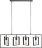 Hanglamp Turn square 4 lampen - Charcoal