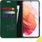 Accezz Hoesje Geschikt voor Samsung Galaxy S21 Hoesje Met Pasjeshouder - Accezz Wallet Softcase Bookcase - Groen
