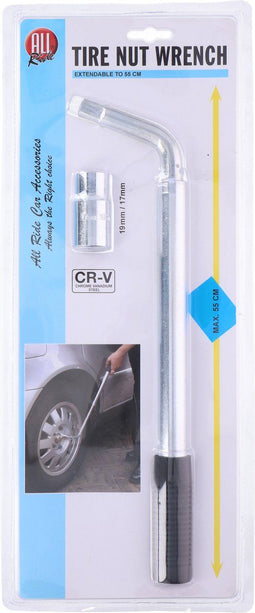 All Ride Wielmoersleutel - 17-19MM - Telescopisch tot 55CM - Chroom-Vanadium Staal - Zwart/Zilver