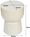 Livingfurn Bijzettafel Kian - Rond - Acaciahout - Off White - 36x35,5x46cm