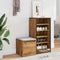vidaXL - Opbergbox - met - lade - 40,5x40x40 - cm - bewerkt - hout - artisanaal - eiken