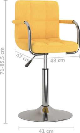 vidaXL - Barkruk - stof - geel