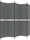 vidaXL - Kamerscherm - met - 5 - panelen - 300x200 - cm - stof - antracietkleurig