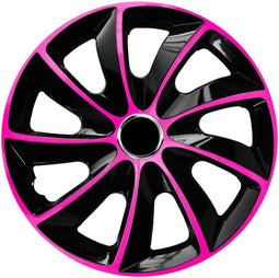NRM EXTRA STIG - Wieldoppen 14" - ABS kunststof - roze zwart (set van 4 stuks)