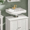 SoBuy FRG237-W - Wastafelonderkast - 2 Deuren 2 Opbergplanken - Wit 60x35x58cm