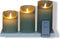 Anna's Collection - 3ST OPLAADBARE KAARS WAX JADE GROEN RUSTIEK BEW...