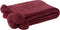 J-Line Plaid Pompom - fleece deken - polyester - bordeaux - 170 x 130 cm - woonaccessoires