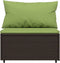 vidaXL - Tuinmiddenbanken - met - kussens - 2 - st - poly - rattan - bruin