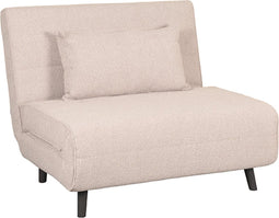 LABEL51 Single Slaapbank - Naturel - Stof - Single | Zwarte Poot - -