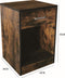 Nachtkastje - halkastje - met lade - 60 cm hoog - vintage bruin
