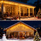 Solar Lichtgordijn, 1m×1m 100LED Kerstverlichting voor Binnen en Buiten, 8 Standen, IP65 Waterdicht
