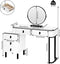 Woltu Make-uptafel - Dimbare LED-spiegel - 100x40x125 cm - Wit/Zwart
