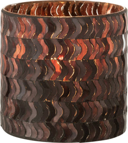 J-Line windlicht Golf - glas - donkerroze