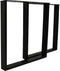 Tafelpoten - U-model - 65x10x72 cm - Zwart - Metaal - Set van 2