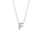 CO88 Collection Alphabet 8CN 11005 Stalen Collier met Hanger - Letter F 9 mm - Lengte 42+5 cm - Zilverkleurig