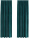 vidaXL - Blackout - Gordijnen - met - Topband - 2 - stuks - Donkergroene - Velours