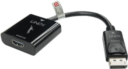 Lindy 41068 - DisplayPort naar HDMI Kabel - 1,5 m - Zwart