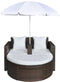 vidaXL - Tuinbed - met - parasol - poly - rattan - bruin