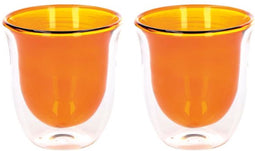 La Cafetière Koffieglas Core 220ml Dubbelwandig Oranje 2 Stuks