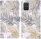 iMoshion Hoesje Geschikt voor Samsung Galaxy A71 Hoesje Met Pasjeshouder - iMoshion Design Softcase Bookcase - Wit / Zwart / Goud / Glamour Botanic