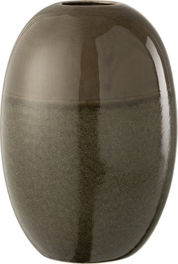 J-Line Vaas Marie Keramiek Groen Large - Bloemenvaas 30.00 cm hoog