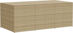 vidaXL - Tuinbox - met - wielen - 984 - L - poly - rattan - gemengd - beige