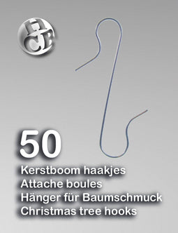 Kerstboom haakjes 50 stuks zilver