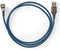 Nedis GCTB60600BK20 - USB A naar USB type-C kabel - 180° draaibare aansluiting - Blauw Zwart