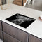 KitchenYeah® Inductie beschermer - Afdekplaat kookplaat - 75x52 cm - Schotse hooglander - Zwart - Wit
