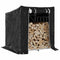 vidaXL - Haardhoutrek - met - regenhoes - 100,5x80,5x110,5 - cm - staal
