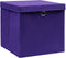 vidaXL - Opbergboxen - met - deksel - 4 - st - 32x32x32 - cm - stof - paars
