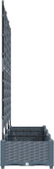 vidaXL - Tuinbak - met - Trellis - 3 - stuks - Lichtgrijs - 120x40x125,5 - cm