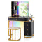 Coast Kaptafel - Make-up Tafel - Dimbare LED Spiegel - Zwart - 80 x 40 x 137 cm - Incl. Kruk