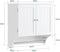 SoBuy BZR84-W - Badkamerkast - 2 Planken & Deuren - Wit