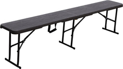 Inklapbare bank catering - donkergrijs hout - 183x28x43cm