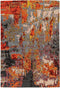 LaagPol - dun tapijt, patchwork, bloemenpatroon, kleurrijke, modern, andere houdsvriendelijk - woonkamer, slaapkamer, eetkamer, hal - kleur: rood, Zwart, oranje, beige, afmetingen: 80 x 150 cm