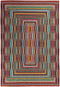 LaagPol - dun tapijt, patchwork, met bloemen, zigzag patroon, campagne, modern, onderhoudsvriendelijk - woonkamer, slaapkamer, eetkamer, hal - kleur: rood, Zwart, oranje, turquoise blauw, afmetingen: 80 x 150 cm