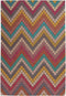 LaagPol - dun tapijt, patchwork, met bloemen, zigzag patroon, campagne, modern, onderhoudsvriendelijk - woonkamer, slaapkamer, eetkamer, hal - kleur: rood, Zwart, oranje, turquoise blauw, afmetingen: 80 x 150 cm