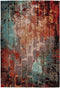 LaagPol - dun tapijt, patchwork, met bloemen, zigzag patroon, campagne, modern, onderhoudsvriendelijk - woonkamer, slaapkamer, eetkamer, hal - kleur: rood, Zwart, oranje, turquoise blauw, afmetingen: 80 x 150 cm
