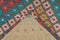LaagPol - dun tapijt, patchwork, met bloemen, zigzag patroon, campagne, modern, onderhoudsvriendelijk - woonkamer, slaapkamer, eetkamer, hal - kleur: rood, Zwart, oranje, turquoise blauw, afmetingen: 80 x 150 cm