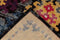 LaagPol - dun tapijt, patchwork, met bloemen, zigzag patroon, campagne, modern, onderhoudsvriendelijk - woonkamer, slaapkamer, eetkamer, hal - kleur: rood, Zwart, oranje, turquoise blauw, afmetingen: 80 x 150 cm