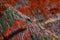 LaagPol - dun tapijt, patchwork, met bloemen, zigzag patroon, campagne, modern, onderhoudsvriendelijk - woonkamer, slaapkamer, eetkamer, hal - kleur: rood, Zwart, oranje, turquoise blauw, afmetingen: 80 x 150 cm