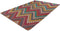 LaagPol - dun tapijt, patchwork, met bloemen, zigzag patroon, campagne, modern, onderhoudsvriendelijk - woonkamer, slaapkamer, eetkamer, hal - kleur: rood, Zwart, oranje, turquoise blauw, afmetingen: 80 x 150 cm