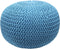 Label 51 Gebreid - Poef - Rond - Ø50 - Katoen - Blauw