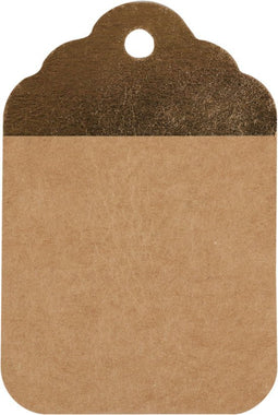 Label - Cadeaulabel - karton - Classy - kraft/goud